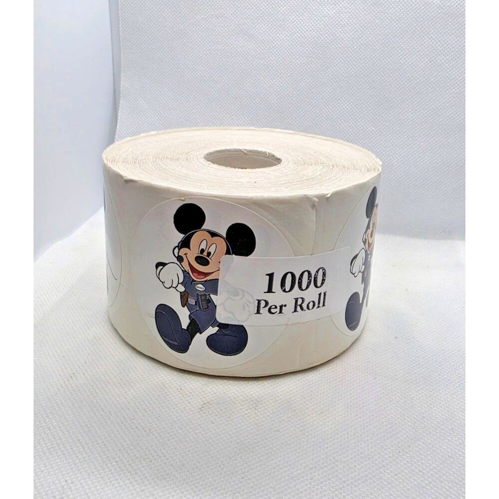Disney Mickey Mouse Security Cast Member Sticker Roll of 1000 Round 2" Stickers